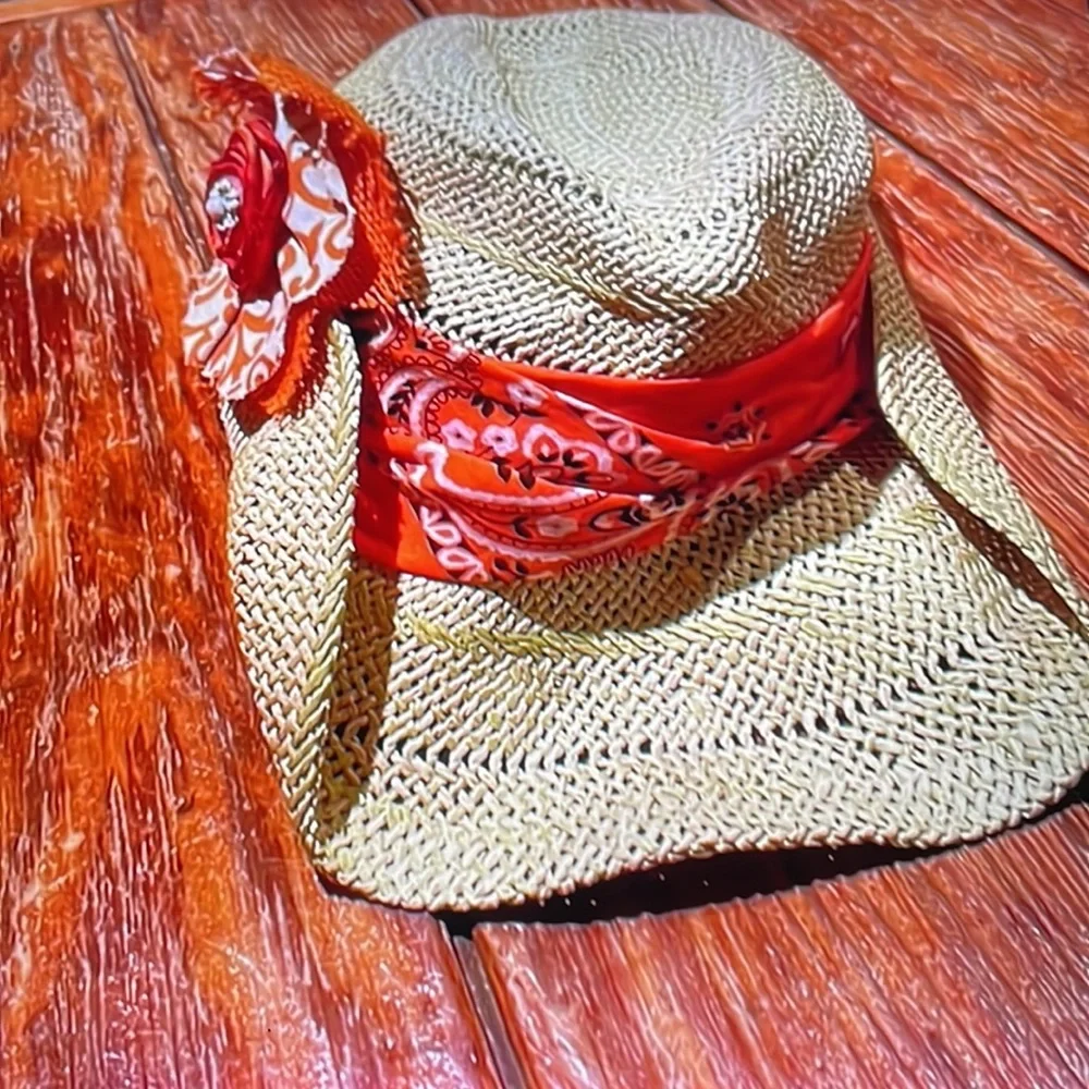 Straw Vintage Cowboy Hat embellished